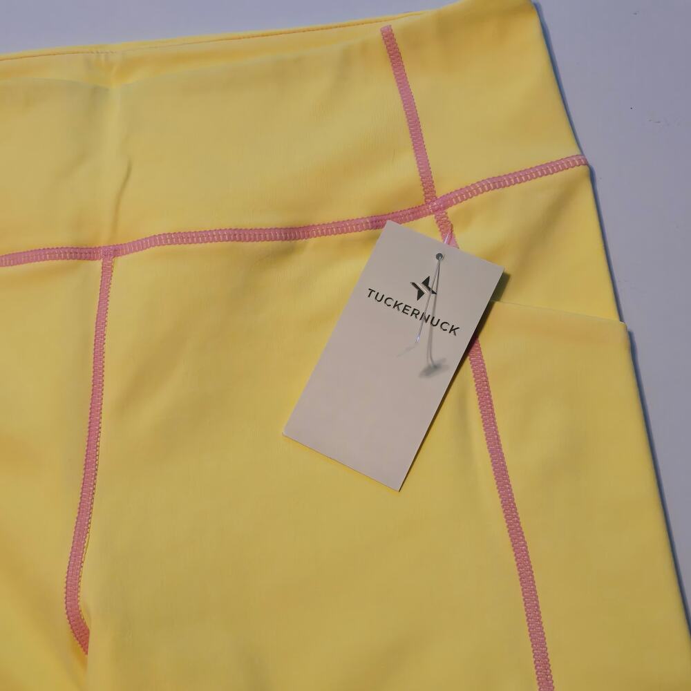 Tuckernuck Tnuck Sport Bike Shorts Womens Size Large Yellow Athletic NWT - Picture 6 of 11